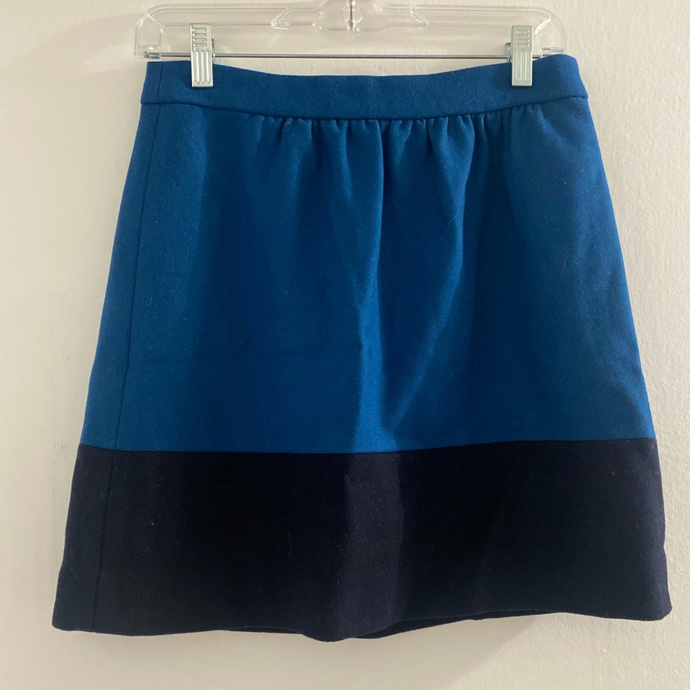 Wool Blend J Crew Colorblock Skirt